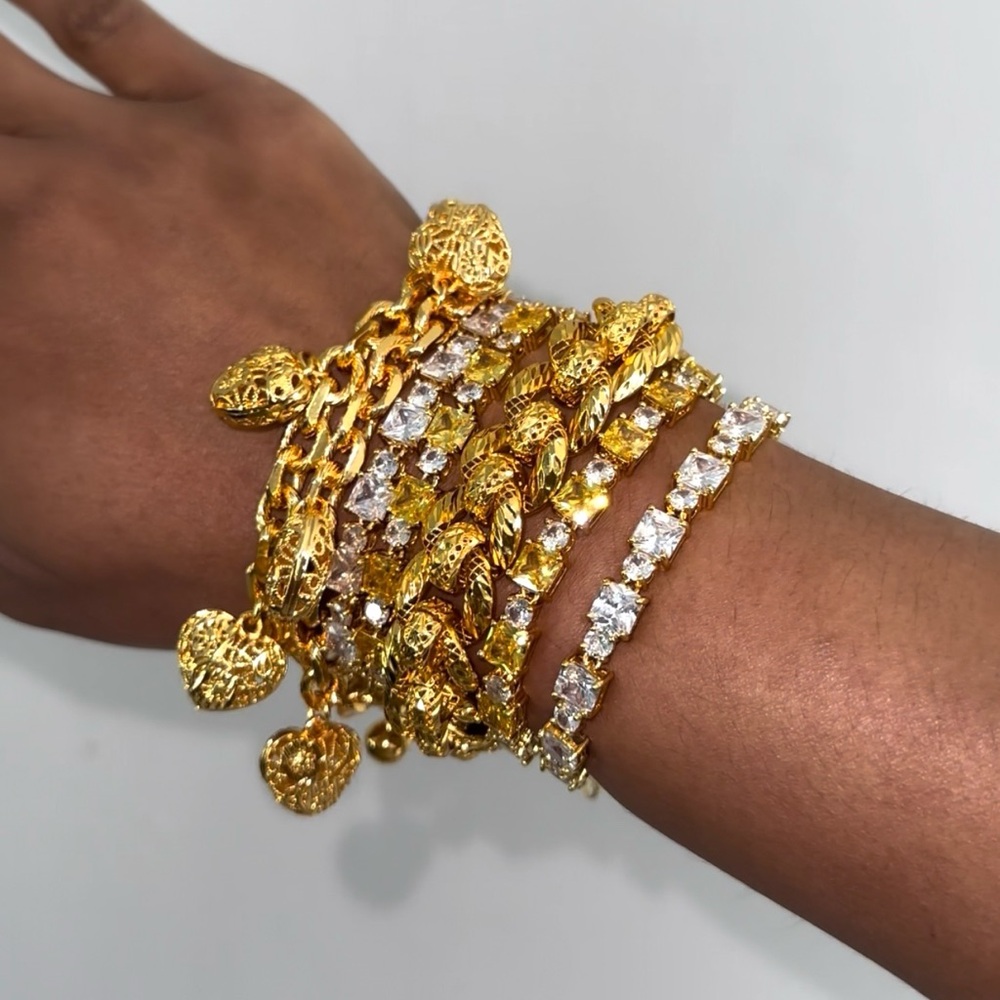 Radiant Gold CZ Stone Bracelet